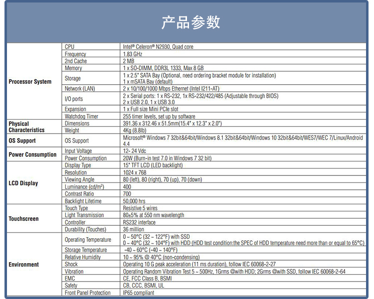 全新研華 嵌入式無(wú)風(fēng)扇工業(yè)平板電腦 無(wú)噪音低功耗 PPC-3150S