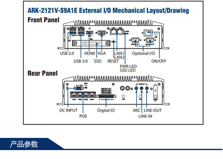 全新研華無風扇嵌入式工控機 車載應用 ARK-2121V