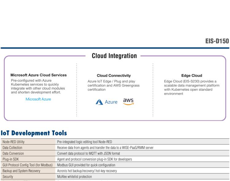 研華EIS-D150 研華EIS-D150，邊緣計算系統(tǒng)，支持Intel 第六代處理器，可選i3/i5/i7 CPU，最高支持 16 GB內(nèi)存，具備豐富擴展接口 2 x LAN，4 x COM，6 x USB等，同時還可以擴展 iDoor 和 ARK-Plus 模組增加更多的擴展能力，可以根據(jù)現(xiàn)場應(yīng)用需求，靈活定制。