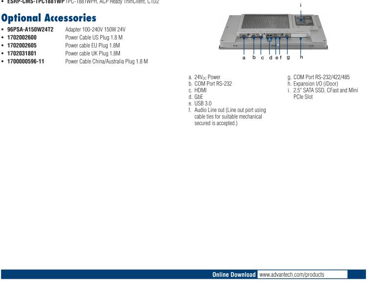 研華ESRP-CMS-TPC1881WP Realize the true value of thin client and centralized management technologies with Advantech’s ThinManager compatible industrial thin clients.