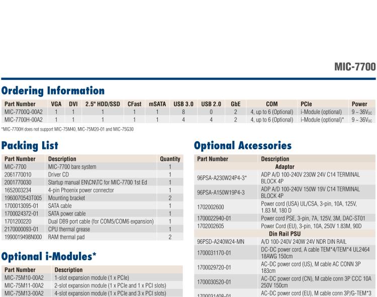 研華MIC-7700 Intel? 第六代/第七代 Core i 臺式機(jī)處理器緊湊型無風(fēng)扇系統(tǒng)