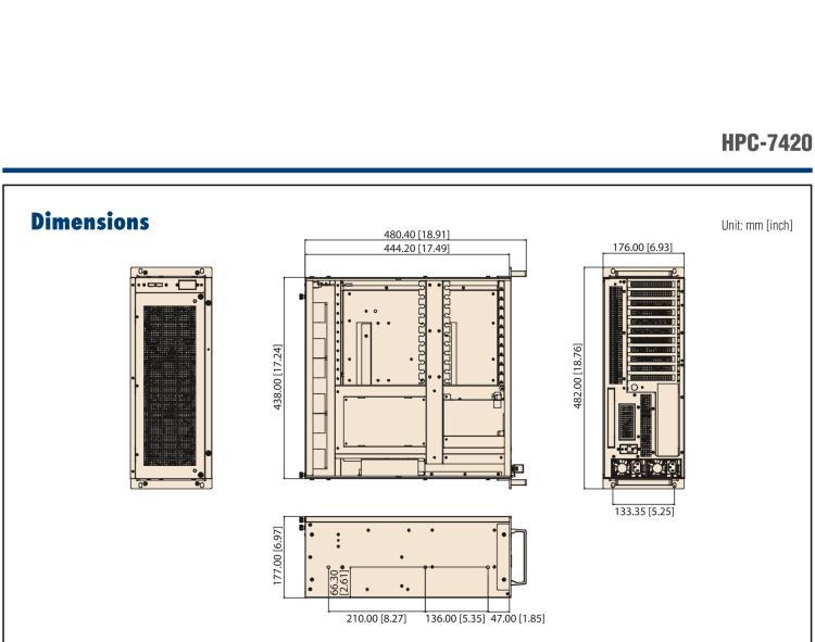 研華HPC-7420 用于EE-ATX/EATX/ATX主板的4U 短深度服務(wù)器機箱，帶有11個FH/FL擴展插槽