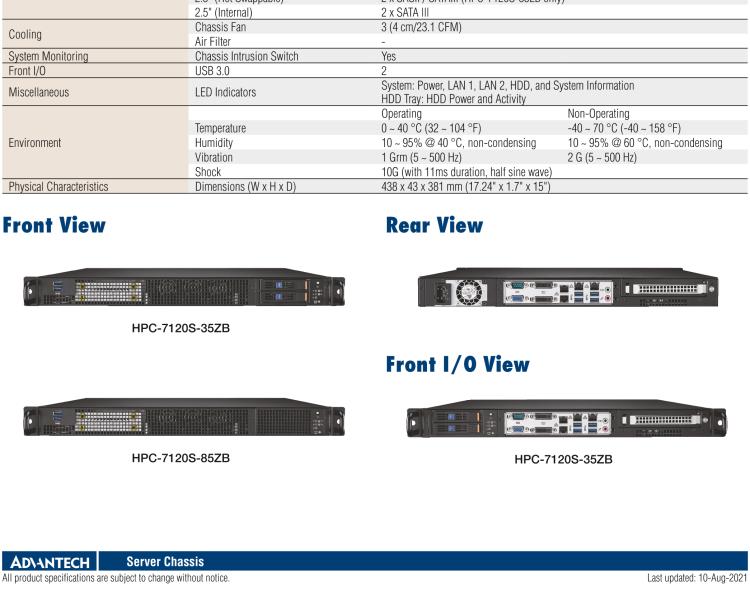 研華HPC-7120S 1U 上架式服務(wù)器短機(jī)箱，適用Micro ATX/ATX 服務(wù)器主板，支持1*全高/半長PCIe x16擴(kuò)展插槽