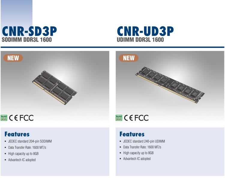 研華CNR-UD3P CNR DDR3是研華面向國(guó)內(nèi)市場(chǎng)的內(nèi)存條系列，產(chǎn)品采用海力士IC設(shè)計(jì)，交期短，是性價(jià)比高的產(chǎn)品系列。適用于國(guó)產(chǎn)化及各類行業(yè)應(yīng)用市場(chǎng)。