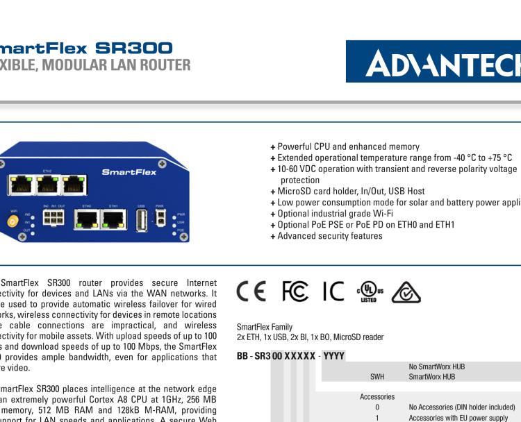 研華BB-SR30010125-SWH SmartFlex、5E、USB、2I/O、SD、W、SL、Acc、SWH