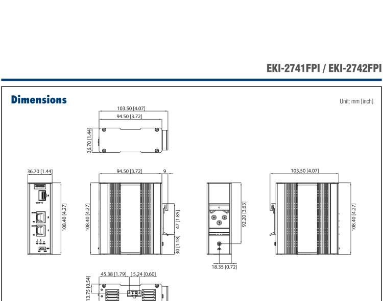 研華EKI-2741FPI 1GE PoE, SFP Injector ,IEEE802.3af/at, 48VDC, -40~75℃