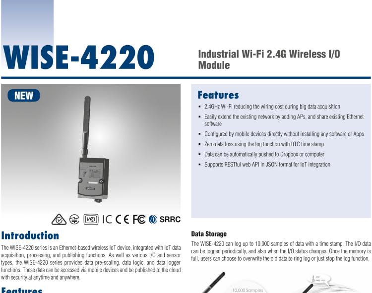 研華WISE-4220-S231 內(nèi)置溫濕度傳感器物聯(lián)網(wǎng)無線傳感器節(jié)點