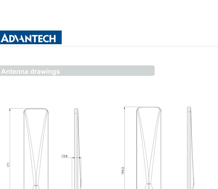 研華BB-2JW0124Z-C868B 4G LTE / 3G / 2G Ultra Wideband Antenna, SMA-M