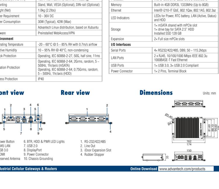 研華VPN-BOX-UNO23-500 WebAccess/VPN, Hardware Box UNO-2372, 500 devices + 100 VPN clients