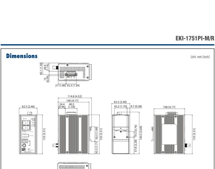 研華EKI-1751PI-M Hardened PoE Ethernet Extender, 100Mbps, VDSL2