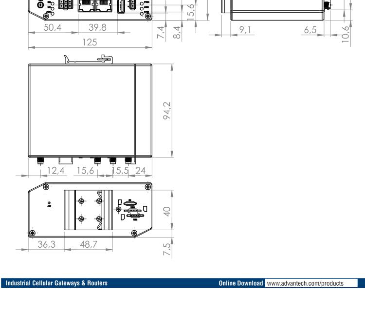 研華BB-SR30408420 SmartFlex, EMEA/LATAM/APAC, 3× ETH, 1× RS232, 1× RS485, PoE PSE, Metal, No ACC