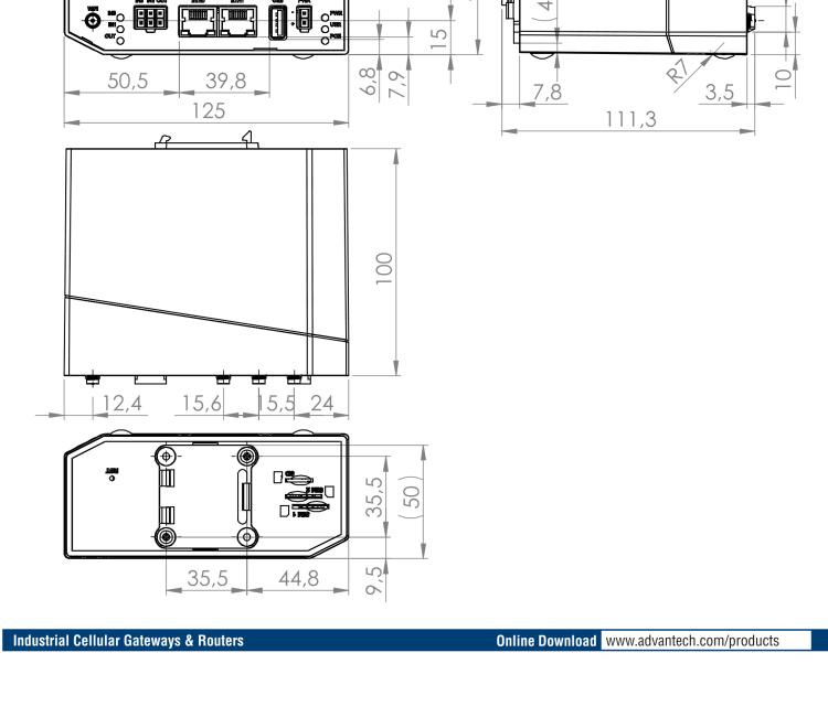 研華BB-SR31010410 SmartFlex, Global, 3x Ethernet, 1x RS232, 1x RS485, Wi-Fi, Plastic, Without Accessories