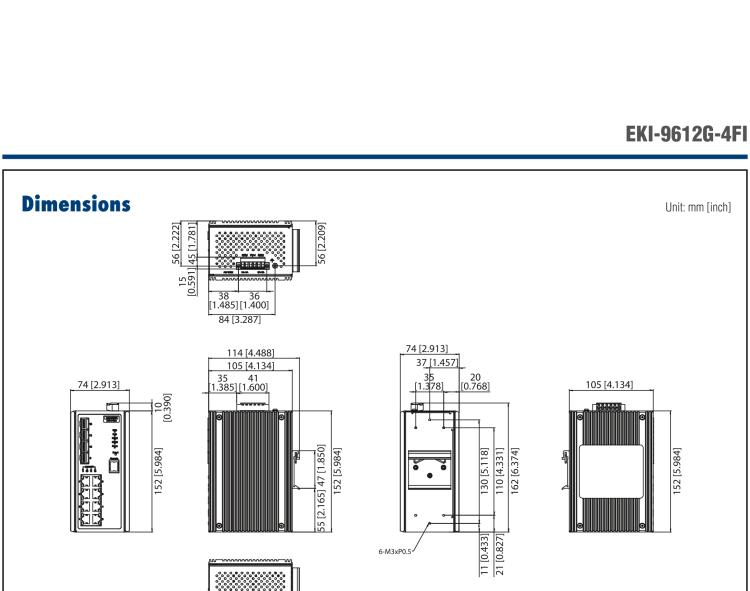 研華EKI-9612G-4FI 8GE+4G SFP 三層網(wǎng)管型以太網(wǎng)交換機(jī)，-40～75℃