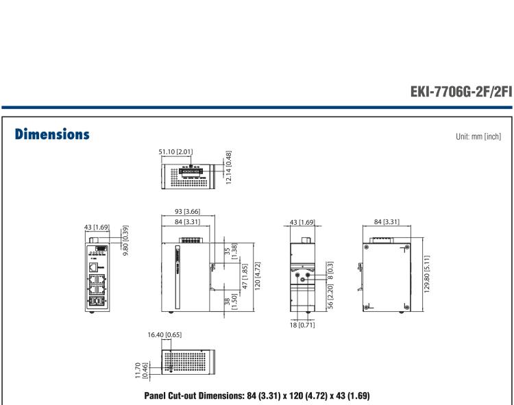 研華EKI-7706G-2FI 4GE+2G SFP網(wǎng)管型工業(yè)以太網(wǎng)交換機(jī)，-40～75℃