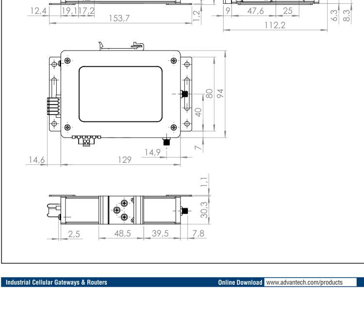 研華ICR-3211B ICR-3200, LTE catM1, NB-IoT, 1xETH, 1xRS232, 1xRS485, SUPERCAP, No ACC