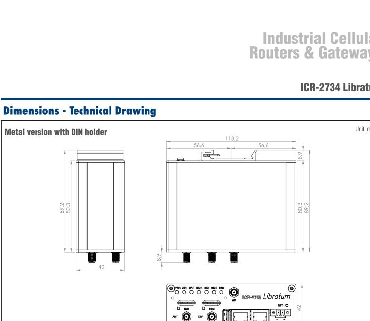 研華ICR-2734P ICR-2700, EMEA, 2× ETH, USB, Plastic, No ACC