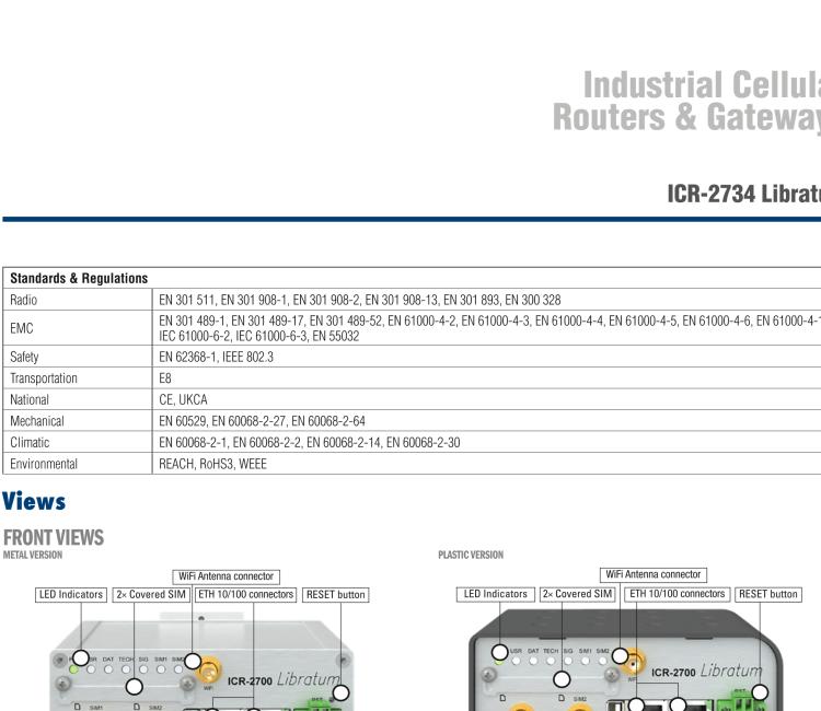 研華ICR-2734 ICR-2700, EMEA, 2× ETH, USB, Metal, No ACC