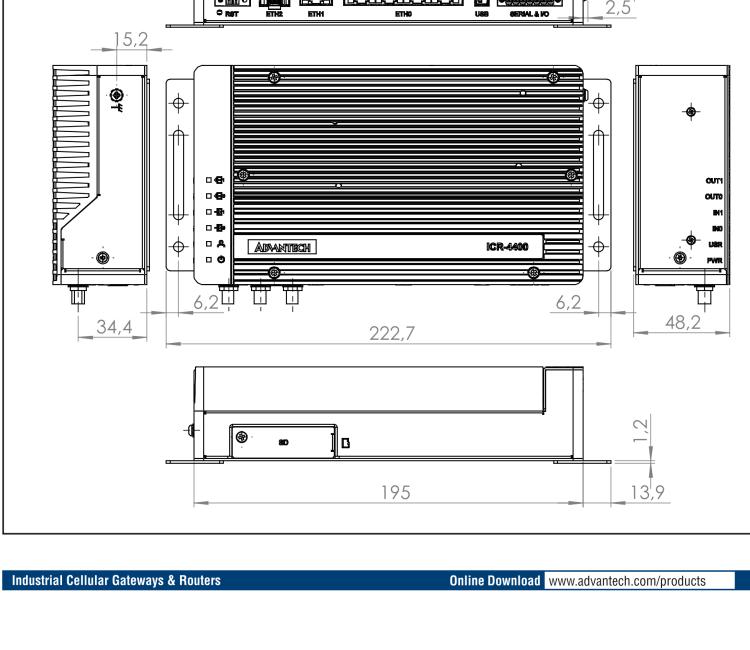 研華ICR-4401W1S ICR-4400, GLOBAL, 5xETH, 1× RS232, 1× RS485, CAN, PoE PSE+, WIFI, SFP, USB, SD, No ACC