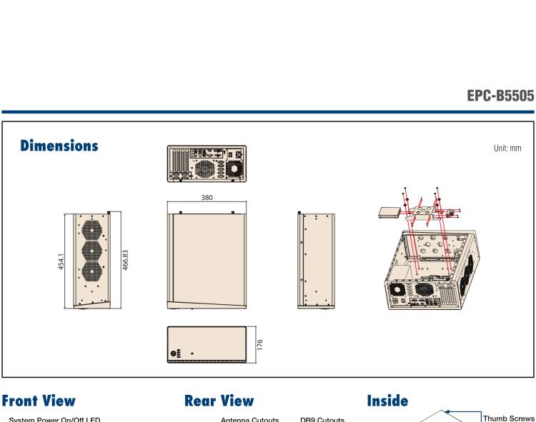 研華EPC-B5505 適配Intel? 第6/7代 Core ? i/Xeon E3系列處理器，搭載H110芯片組。標準4U上架，廣泛適用于各種行業(yè)。