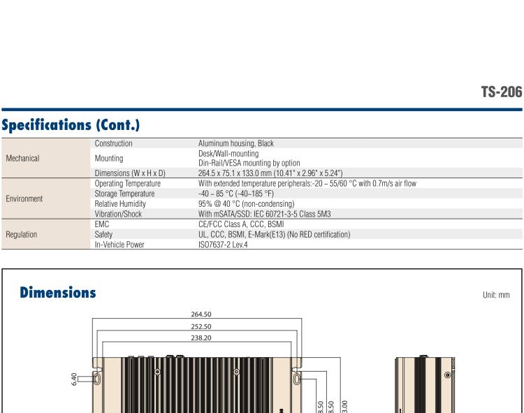 研華TS-206 車載全高清NVR w/4 PoE端口，第6代Intel Core i7 6600U /Core i5 6300U SoC無風(fēng)扇工控機