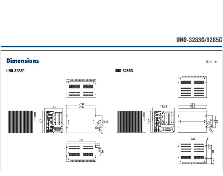 研華UNO-3285G 高效能嵌入式無風(fēng)扇工業(yè)電腦，搭配Intel? Core? i 處理器，4×PCI(e) 擴展槽, 2×GbE, 2×mPCIe, HDMI, DVI-I