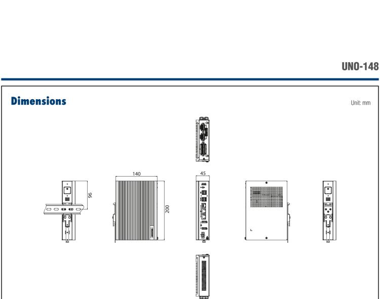 研華UNO-148 常規(guī)無風(fēng)扇DIN導(dǎo)軌控制器，采用第11代Intel? Core? i處理器