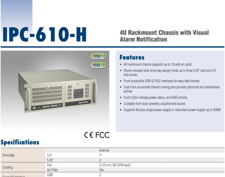 研華IPC-610-H 4U上架式機(jī)箱，支持LED指示 & 聲音警報(bào)通知