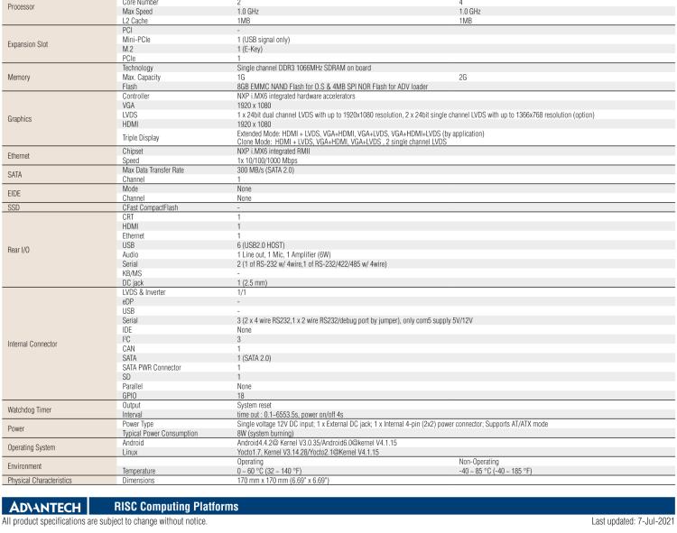 研華RSB-6410 基于NXP ARM Cortex-A9 i.MX6 Dual/Quad 的Mini-ITX工業(yè)主板， 支持Linux Yocto/Android