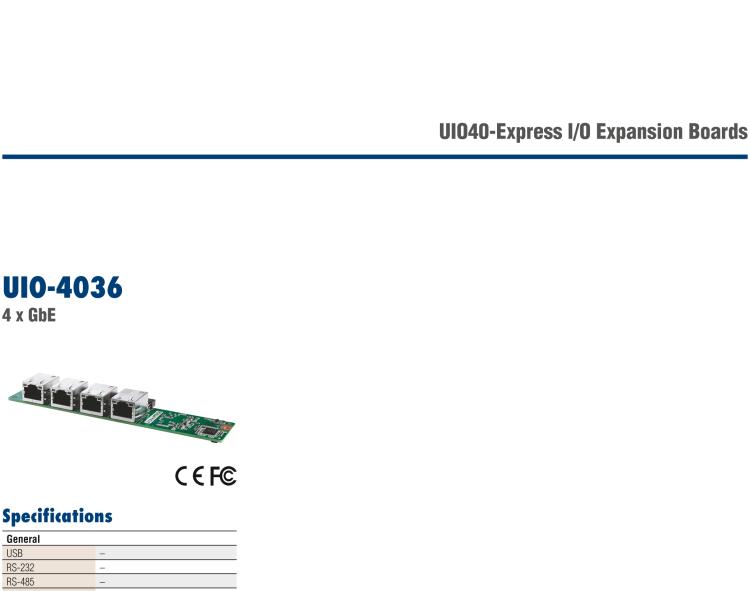 研華UIO-4036 UIO40-Express I/O 擴(kuò)展卡，支持 4 port GbE Ethernet Hub