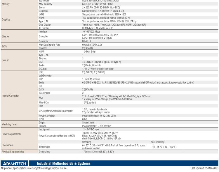 研華AIMB-233 板載Intel? 第8代 Core i 處理器。擁有Type C接口，滿足各類擴(kuò)展需求。低功耗，超薄緊湊，無(wú)風(fēng)扇設(shè)計(jì)，支持寬溫寬壓，性能強(qiáng)勁。