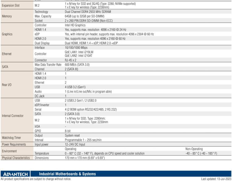 研華AIMB-287 適配Intel? 第10代 Core? i 系列處理器，搭載H420E芯片組。超薄設(shè)計(jì)，性能強(qiáng)勁。