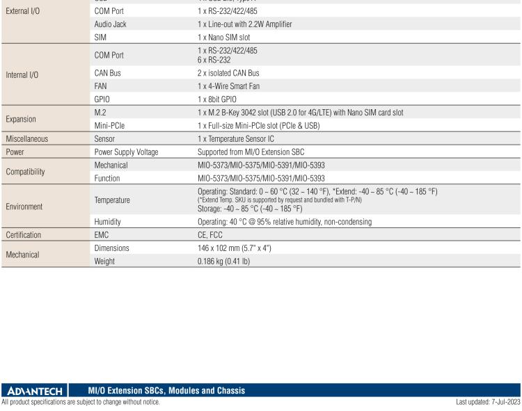 研華MIOe-260 M.2 B-key，高速 miniPCIe，雙Intel LAN，4個(gè)USB2.0、8個(gè)COM