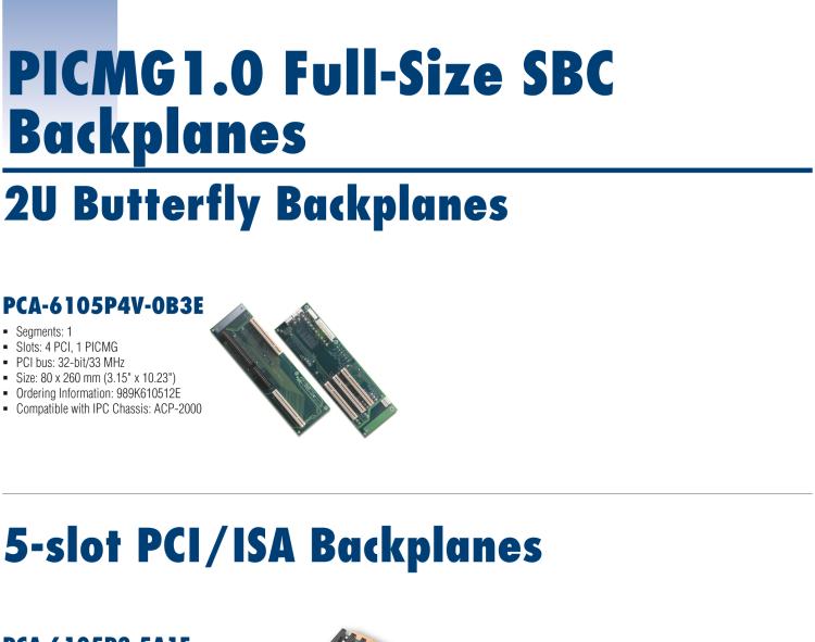 研華PCA-6108P6 8-slot PCI/ISA Backplanes