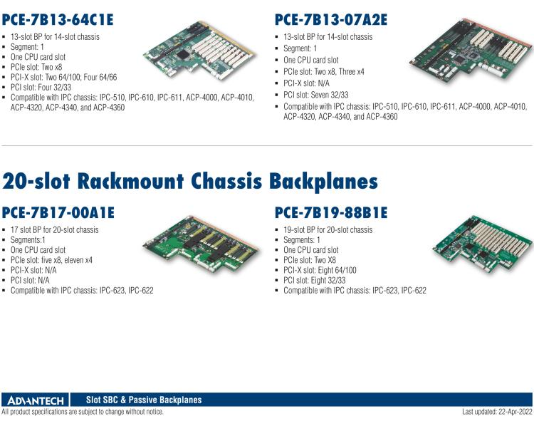 研華PCE-5B09 9-slot BP for 10-slot wall-mount/ 14-slot rack-mount chassis