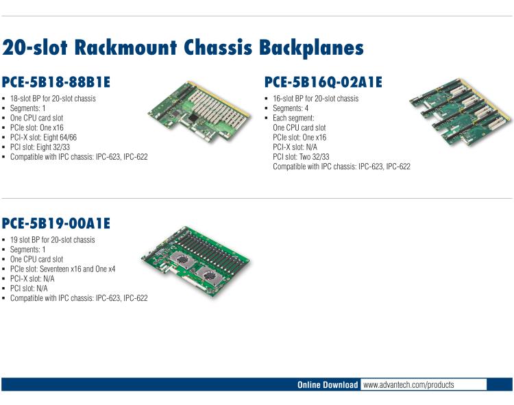 研華PCE-5B18-88B1E 18-slot BP for 20-slot chassis