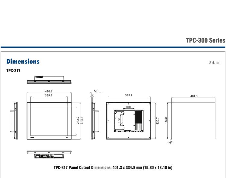 研華TPC-317 17" SXGA TFT LED LCD工業(yè)平板電腦，搭載第八代Intel?Core?i3/ i5/ i7處理器，內(nèi)置8G DDR4 RAM