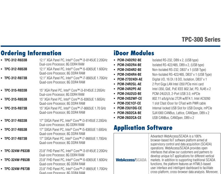 研華TPC-317 17" SXGA TFT LED LCD工業(yè)平板電腦，搭載第八代Intel?Core?i3/ i5/ i7處理器，內(nèi)置8G DDR4 RAM