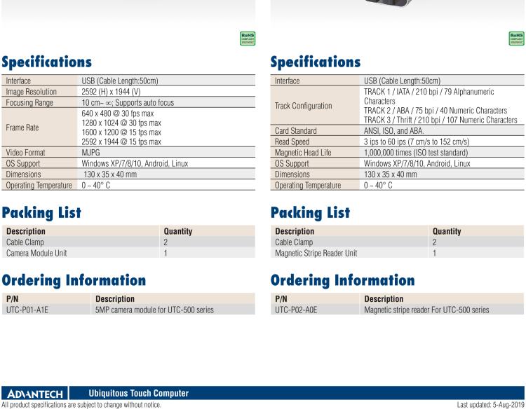 研華UTC-P21 4-in-1 Reader for UTC-515/520/532 Series