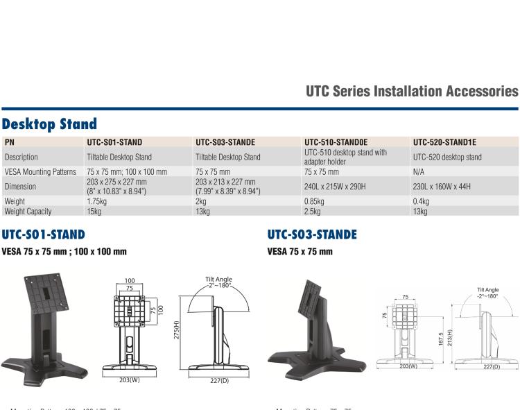 研華UTC-WALL-MOUNT2E 壁掛架 (VESA 100/200 mm)，適用于UTC 系列多功能觸控一體機(jī)