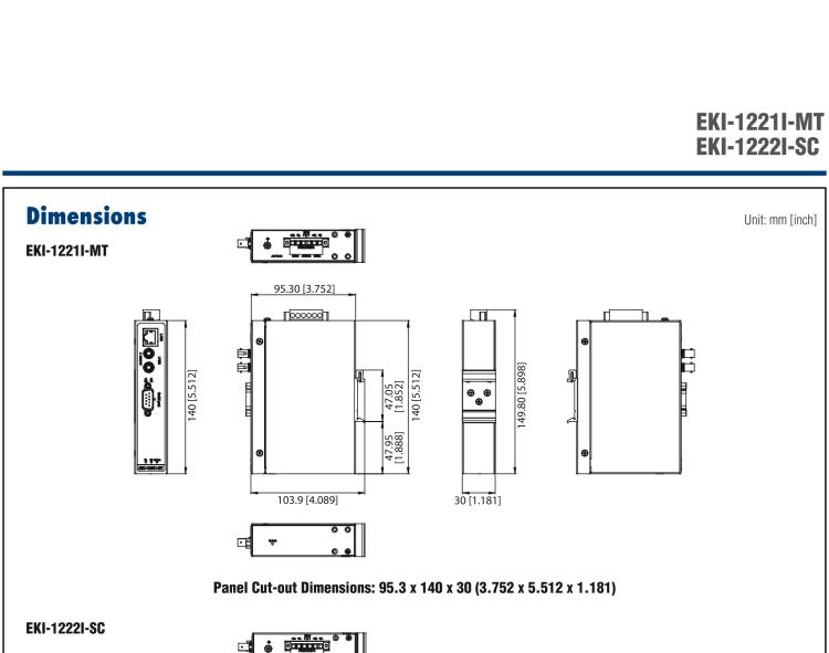 研華EKI-1221I-MT 1-Port Modbus Gateway, Fiber, Wide Temperature