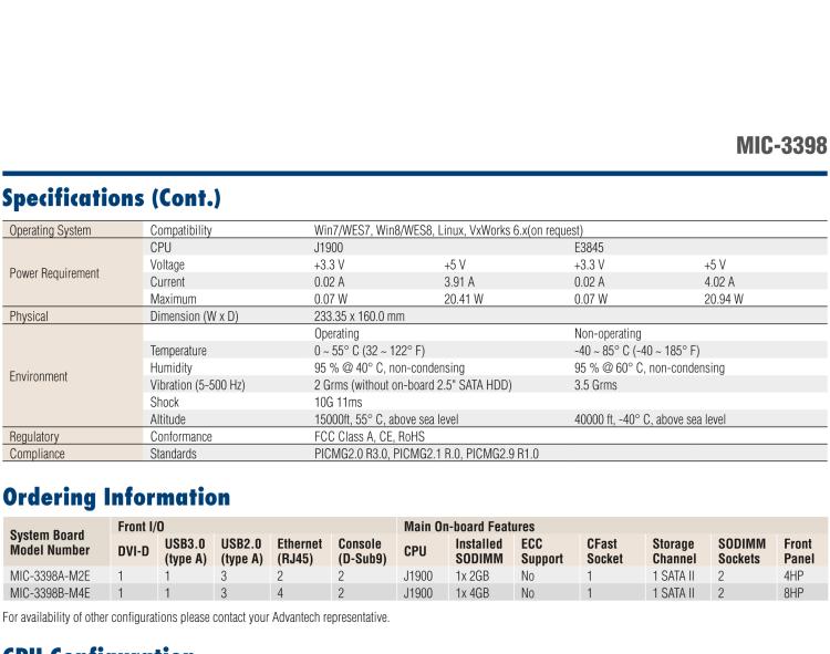 研華MIC-3398 基于Intel?Atom?處理器6U CompactPCI 刀片計(jì)算機(jī)