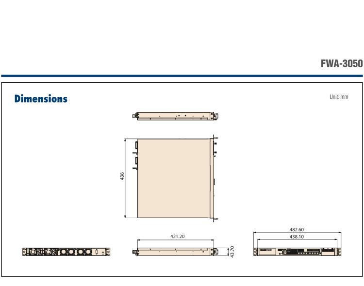 研華FWA-3050 基于Intel?Xeon D-2100系列處理器，用于uCPE和下一代防火墻的遠程可管理1U網(wǎng)絡應用平臺