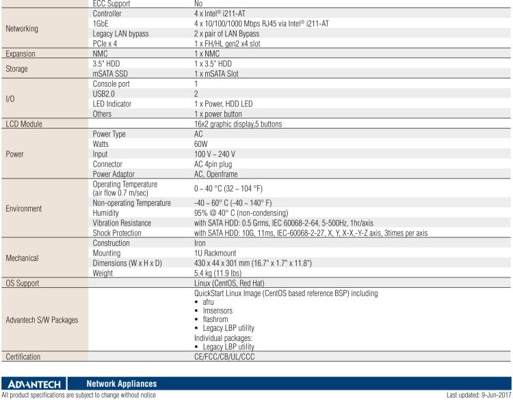 研華FWA-2330 基于Intel? Bay trail-D/M 系列處理器 1U機架式網(wǎng)絡應用平臺