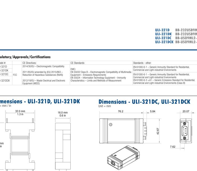 研華BB-232USB9M-LS ULI-321DK USB 2.0到RS-232轉(zhuǎn)換器，DB9公頭 端口號(hào)鎖定