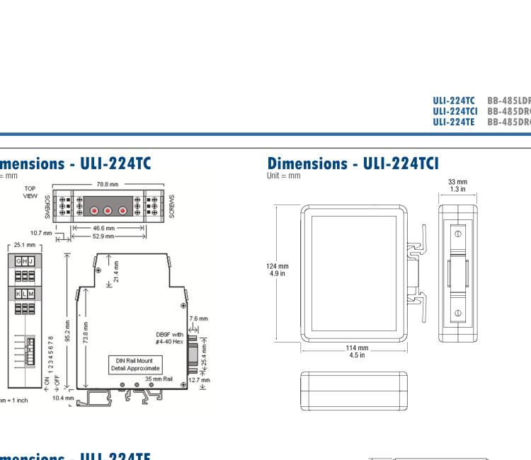 研華BB-4WSD9OTB ULI-224TCL RS-232（DB9母頭）至隔離式RS-422/485（接線(xiàn)端子）轉(zhuǎn)換器