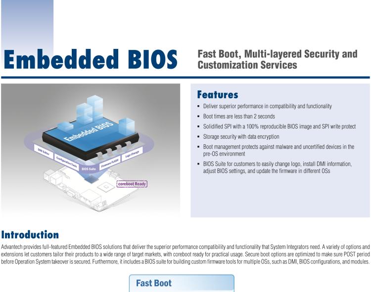 研華BIOS Fast Boot, Multi-layered Security and Customization Services